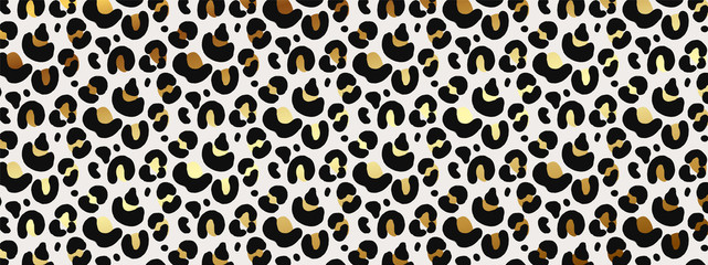 Luxury gold Leopard texture pattern design vector. Stylised Spotted Leopard Skin Background for Fabric, Print, Fashion, Wallpaper. Vector illustration. 