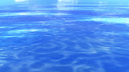 Sea Ocean Water Wave surface sky 3D illustration background.