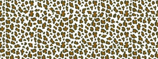 Leopard pattern design vector. Stylised Leopard and tropical leaf background for Fabric, Print, Fashion, Wallpaper. Vector illustration. 