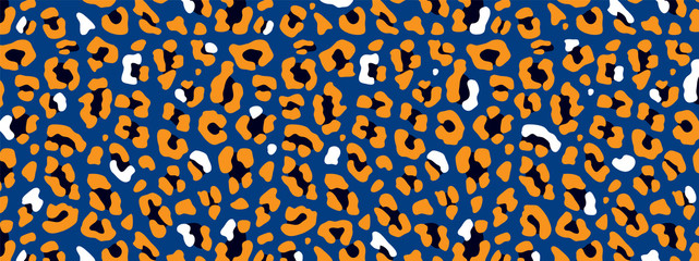 Leopard pattern design vector. Stylised Leopard and tropical leaf background for Fabric, Print, Fashion, Wallpaper. Vector illustration. 