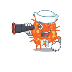 A cartoon icon of burkholderia mallei Sailor with binocular
