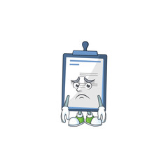 Cartoon picture of medical note with worried face