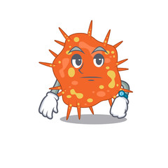 Mascot design of burkholderia mallei showing waiting gesture