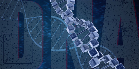 3d render of dna structure, abstract background