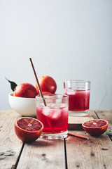 Red blood orange cocktail.
