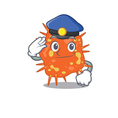 Police officer mascot design of burkholderia mallei wearing a hat
