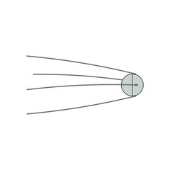 first satellite sent by russia to space called sputnik. illustration for web and mobile design.