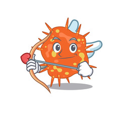 Burkholderia mallei in cupid cartoon character with arrow and wings