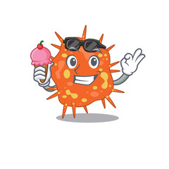 Cartoon design concept of burkholderia mallei having an ice cream