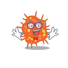 Mascot design style of geek burkholderia mallei with glasses