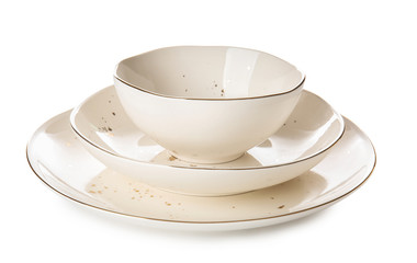 Clean plates on white background