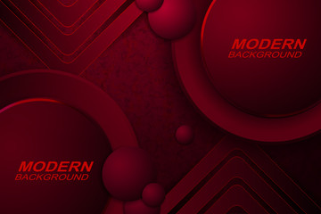 Dark red texture background with gradient, round frames, arrows silhouettes