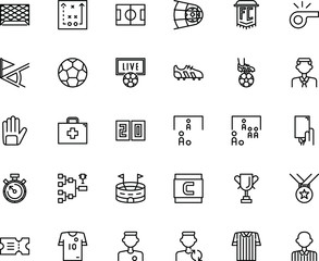 soccer outline icons set bundle