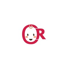 CR OR logo design, CR OR letter isolated on white background