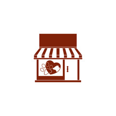 Pet store, pet shop icon flat illustration for graphic and web design isolated on black background