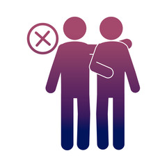 coronavirus covid 19, avoid contact with sick people , gradient style icon