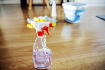 Close up of powerful detergent in sprayer.