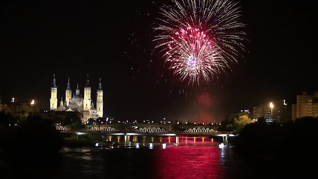 Fireworks October 13, 2019 in the Spanish city of Zaragoza