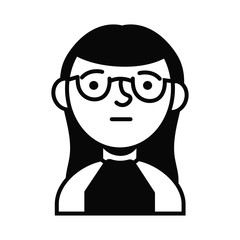 woman female with eyeglasses avatar character