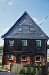 Traditional Upper Lusatian house spotted in Hinterhermsdorf, Saxon Switzerland