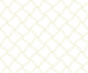 Fototapeta premium Linear vector pattern, repeating petals, yellow line 