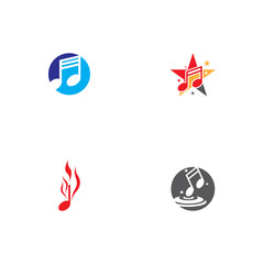 Set Musik note Logo Template vector symbol