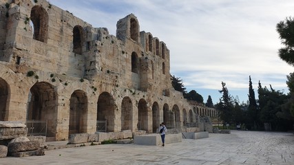 View from outside the amphitheatre at the acropolis