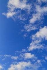 Fototapeta premium Vertical image of blue sky with white clouds