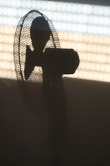 cooling by a fan in the summer heat