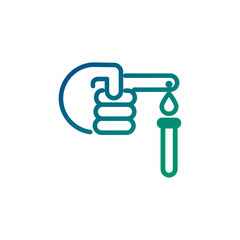 finger with drop blood line style icon