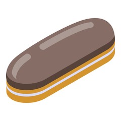 French eclair icon. Isometric of french eclair vector icon for web design isolated on white background