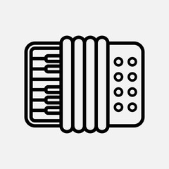 Accordion icon vector line style