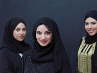 portrait of beautiful muslim women in fashionable dress