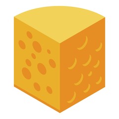 French cheese icon. Isometric of french cheese vector icon for web design isolated on white background