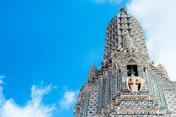 The pagoda in the area around the main pagoda, Phra Arang wat Arun, Arun temple, Bangkok, Thailand.