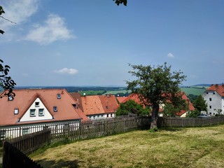 View over the town of Stolpen from the castle hill