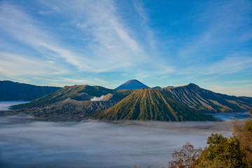 Fototapeta na wymiar Mount Bromo, is an active volcano and part of the Tengger massif, in East Java, Indonesia