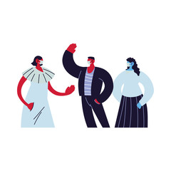 young people using face masks