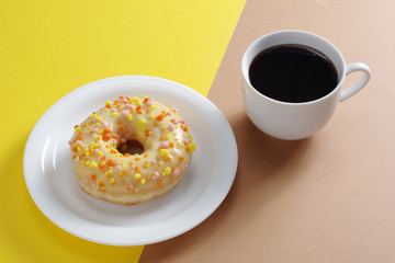 Coffee and donut