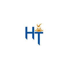 HT letter Type Logo Design isolated on white background