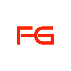 Initial FG Letter Linked Logo isolated on white background