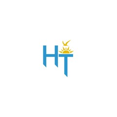 HT letter Type Logo Design isolated on white background