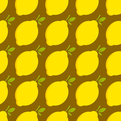 Lemon fruit seamless bright art vector pattern - 341578589
