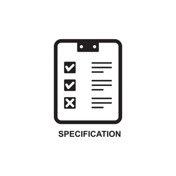 SPECIFICATION ICON , ARRANGEMENT ICON VECTOR