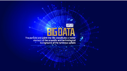 Radiation line, pixel digital earth, internet technology big data background
