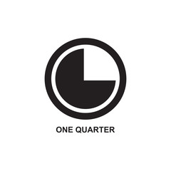 ONE QUARTER ICON , COUNTING ICON VECTOR