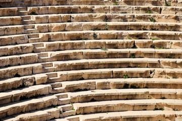 Stairs of Amphitheater in the ancient Roman city in Jerash, Jordan