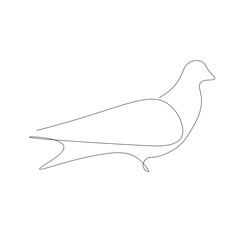 Birds silhouette icon or logo line drawing, vector illustration