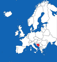 Fototapeta premium North macedonia highlighted on europe map. Blue sea background. Perfect for Business concepts, backgrounds, backdrop, sticker, chart, presentation and wallpaper.