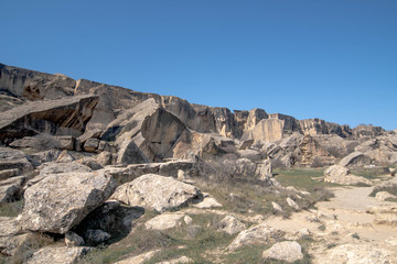gobustan ancient stone art landscape